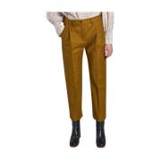 Pieto broek met rechte pijpen en plooien Diega , Yellow , Dames