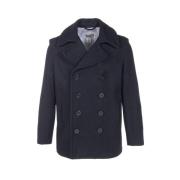 Klassieke Navy Peacoat met dubbele rij knopen Schott NYC , Blue , Here...