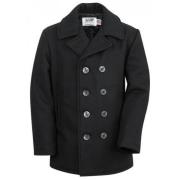 Iconische U.s. Navy Peacoat Schott NYC , Black , Heren