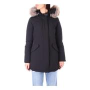 Zwarte Woolrich Jas met Rits en Knopen Woolrich , Black , Dames