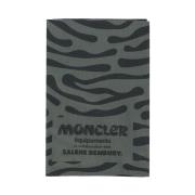 Grijze Fingerprint Print Sjaal Moncler , Gray , Unisex