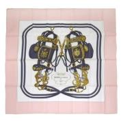 Tweedehands Multicolor Zijden Hermès Sjaal Hermès Vintage , Pink , Dam...