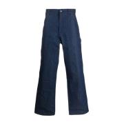 Blauwe Denim Wijde Pijp Broek SKY High Farm , Blue , Heren