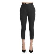 Grijze Capri Broek met Hoge Taille Ermanno Scervino , Gray , Dames