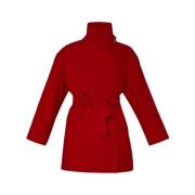 Rode stoffen jas met hoge kraag Liu Jo , Red , Dames