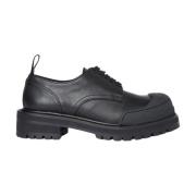 Leren Derby Schoenen met Track Sole Marni , Black , Dames