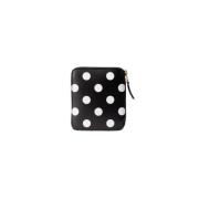 Leren portemonnee met polkadots en rits Comme des Garçons , Black , Da...