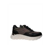 Nylon New Jet Op Naturale Sneakers met Leren Details Borbonese , Black...