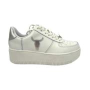 Witte leren damessneakers met logo - Maat 40 Windsor Smith , White , D...