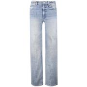 Hoge Taille Rechte Pijp Jeans Mother , Blue , Dames