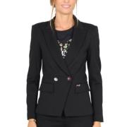 Dubbelbreasted Milano Blazer, Zwart Liu Jo , Black , Dames