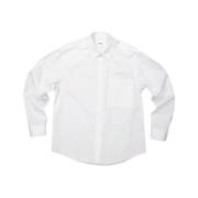 Witte Katoenen Shirt met Paspelzakken Nn07 , White , Heren
