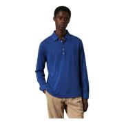 Ischia Polo Shirt met Lange Mouwen Massimo Alba , Blue , Heren