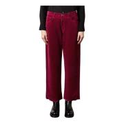 Velvet Boyfriend Broek Massimo Alba , Purple , Dames