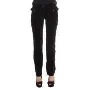 Bruine Katoenen Fluwelen Ritsen Slim Fit Broek Ermanno Scervino , Brow...