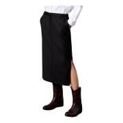 Elegant wollen kokerrok Massimo Alba , Black , Dames