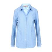 Meerlagig Verticaal Gestreept Katoenen Overhemd N21 , Blue , Dames