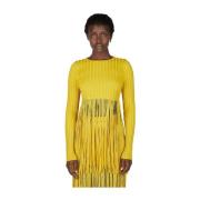 Fringe Trim Gebreide Lange Mouwen Top Simon Miller , Yellow , Dames