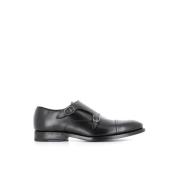 Zwarte platte schoenen van geborsteld leer Henderson , Black , Heren