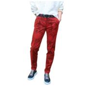 Slimme Velvet New York Broek met Kasjmier Motief Mason's , Red , Dames