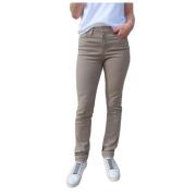 Malo Slim Katoenen Broek Islow , Beige , Dames