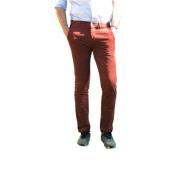 Slim Fit Fluweel Katoenen Chino Broek Mason's , Red , Heren