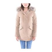 Luxe Arctische Wasbeer Parka Woolrich , Beige , Dames