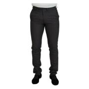 Bruine Gestreepte Slim Fit Herenbroek Bencivenga , Brown , Heren