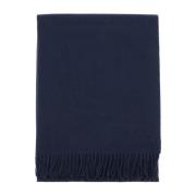 Geborduurde wollen sjaal met rafelige randen A.p.c. , Blue , Heren