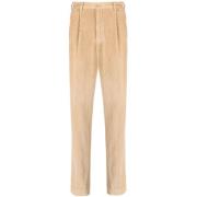 Slim Fit Corduroy Katoenen Broek Incotex , Beige , Heren