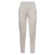 Elastische Taille Gebreide Broek Le Tricot Perugia , White , Dames