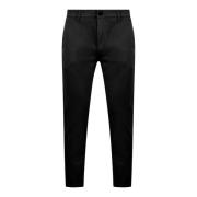 Slim Fit Chino Crop Broek Department Five , Black , Heren