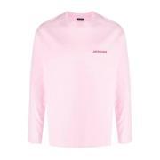Lange Mouwen Rose Pavane T-shirt Jacquemus , Pink , Heren