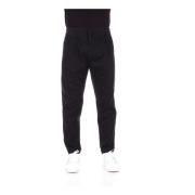 Zwarte Broek met Achterlogo Dondup , Black , Heren