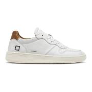 Witte Leren Lage Sneakers met Geperforeerde Neus D.a.t.e. , White , He...