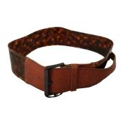 Dark Brown Leren Buckle Waist Riem Ermanno Scervino , Brown , Dames