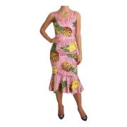 Pink Pineapple Special Piece Midi Dress Dolce & Gabbana Pre-owned , Pi...