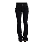 Flared Denim Jeans voor Dames John Galliano , Black , Dames