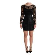 Black Fitted Lace Top Bodycon Mini Dress Dolce & Gabbana Pre-owned , B...