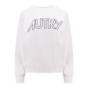 Witte Katoenen Sweatshirt met Geborduurd Logo Autry , White , Dames