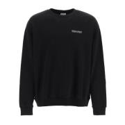 Sweatshirt met Logo en Contrastprint Marcelo Burlon , Black , Heren