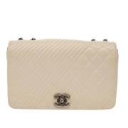 Beige Leren Chanel Clutch Chanel Vintage , Beige , Dames