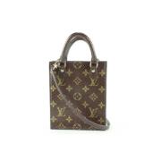 Bruine Stoffen Vintage Tas Louis Vuitton Vintage , Brown , Dames