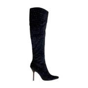 Pre-owned Velvet boots Gucci Vintage , Black , Dames