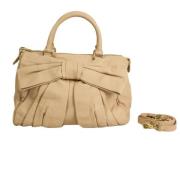 Pre-owned Leather shoulder-bags Valentino Vintage , Beige , Dames