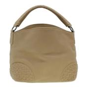 Beige Leren Bottega Veneta Intrecciato Tas Bottega Veneta Vintage , Be...