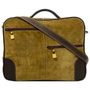 Pre-owned Suede briefcases Loewe Pre-owned , Brown , Dames