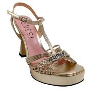 Pre-owned Leather sandals Gucci Vintage , Yellow , Dames