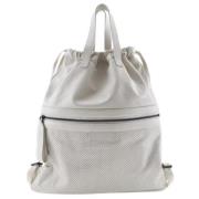 Pre-owned Leather backpacks Bottega Veneta Vintage , White , Dames