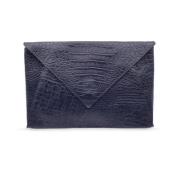 Tweedehands Zwarte Leren Fendi Clutch Fendi Vintage , Black , Unisex